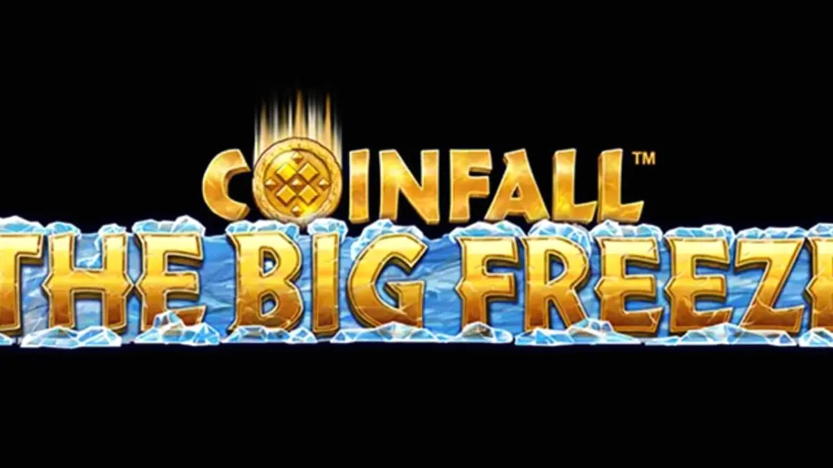 Tampilan layar permainan slot Coinfall: The Big Freeze dengan latar belakang tundra beku dan simbol-simbol zaman es.